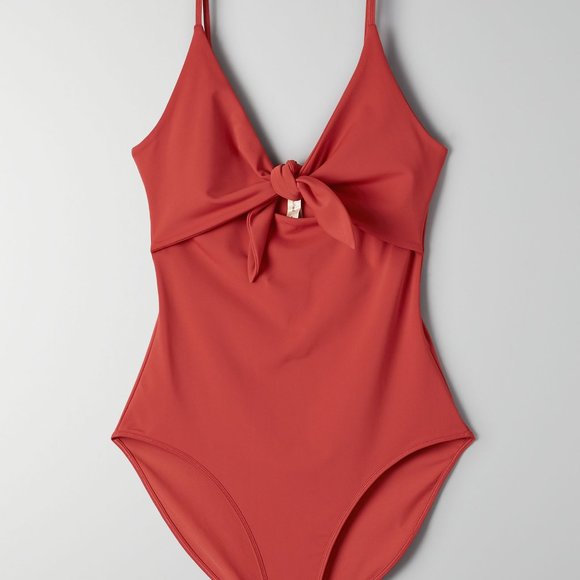 Aritzia Wilfred Noe Tie-Front Bodysuit/Swimsuit in Moroccan Spice, XXS - Picture 8 of 10